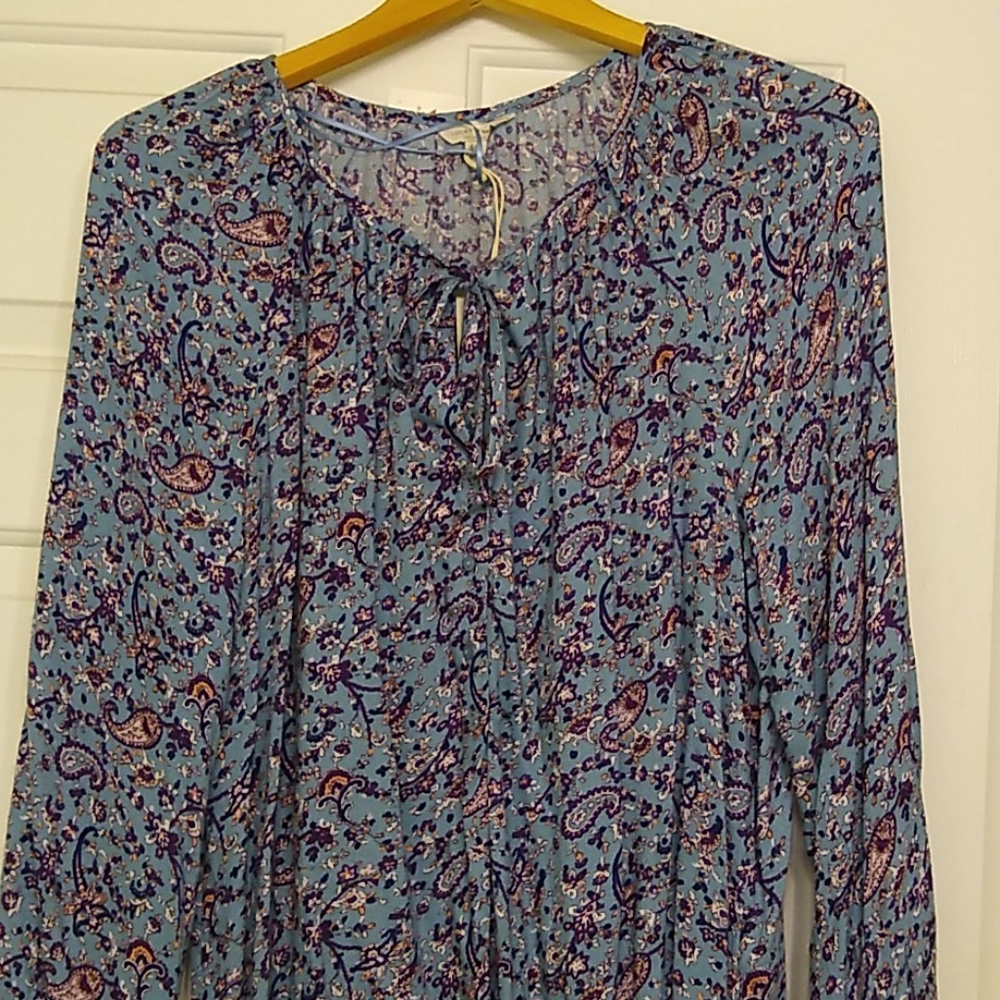 Lucky Brand NWT elegant pasiley Blouse size large